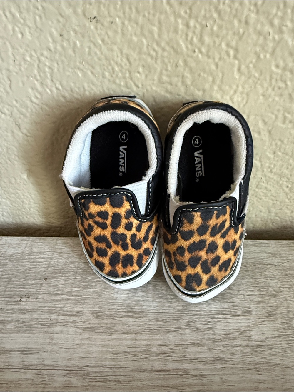 Vans Kids Leopard Print Slip-On Sneakers - Brown/Black